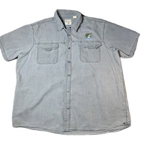 RedHead Men's 2XL Fishing Shirt Short Sleeve Button Up Green-Check Bass